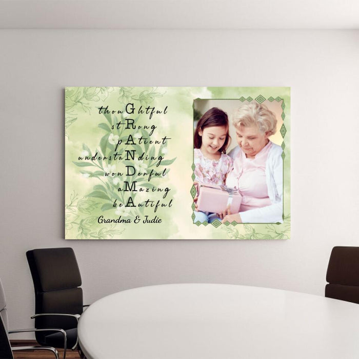 Thoughtful Strong Patient Grandma - Custom Canvas Photo Upload For Grandma, For Mom, Mother's Day