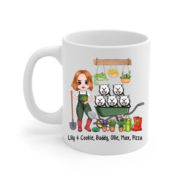 Up To 5 Dogs I Just Want To Work In My Garden - Personalized Mug For Him, Her, Dog Lovers, Gardener