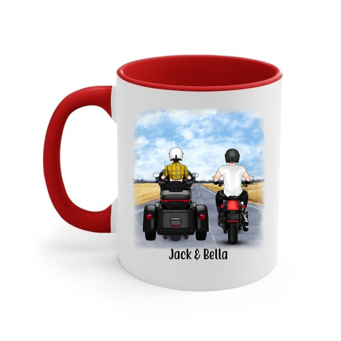 No Road Is Too Long When You Have A Good Company - Personalized Mug For Couples, Motorcycle Lovers