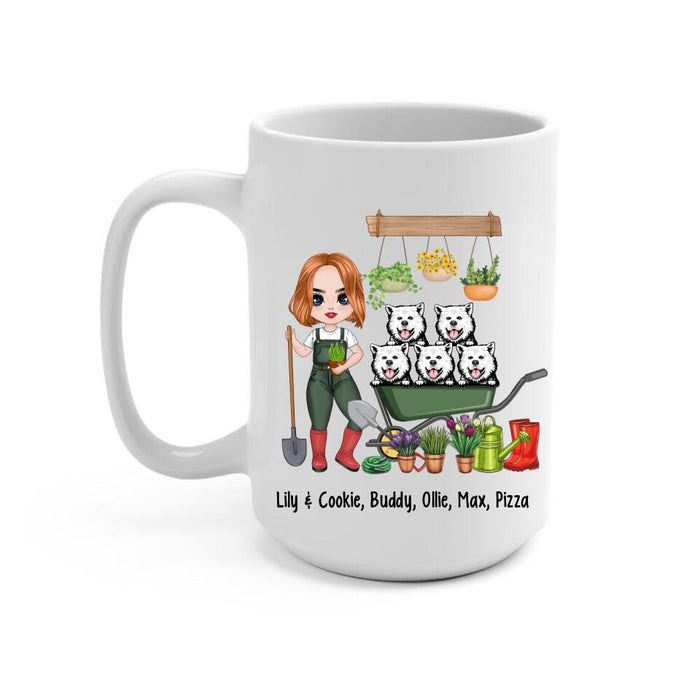 Up To 5 Dogs I Just Want To Work In My Garden - Personalized Mug For Him, Her, Dog Lovers, Gardener