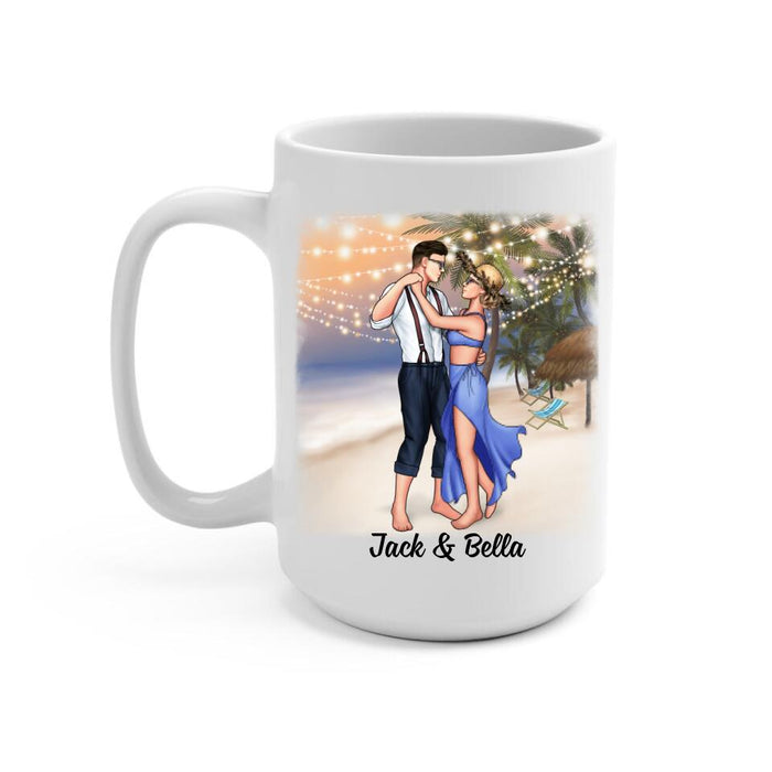 Never Miss A Chance To Dance - Personalized Mug For Couples, Beach, Romantic