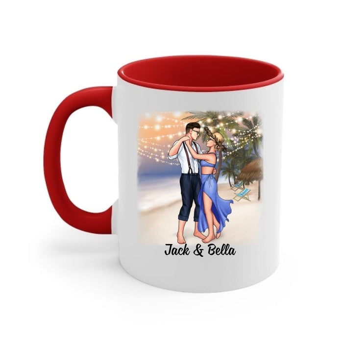 Never Miss A Chance To Dance - Personalized Mug For Couples, Beach, Romantic