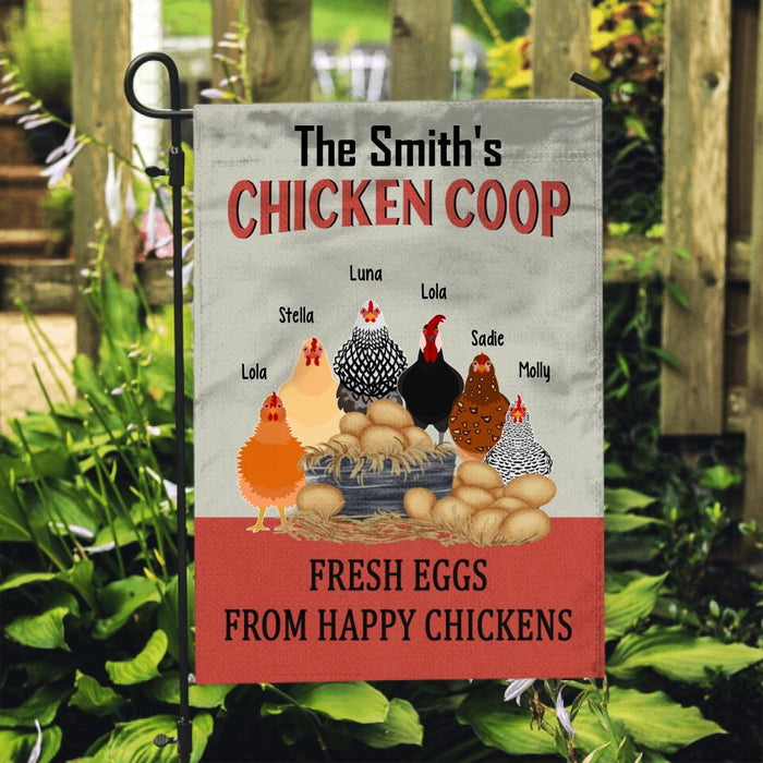 Personalized Garden Flag, Fresh Eggs From Happy Chickens, Gifts For Chicken Lovers