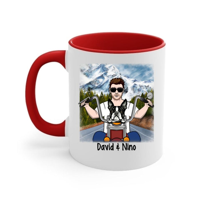 Dog Solves Most Of My Problems Riding Solves The Rest - Personalized Mug For Him, Dog Lovers, Motorcycle Lovers