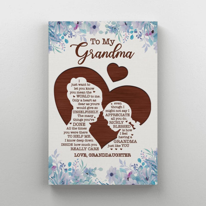 I Just Want To Let You Know You Mean The World To Me - Personalized Canvas For Grandma, Mother's Day