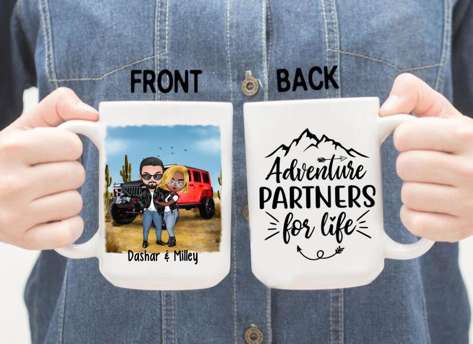 Off-Road Couple Hugging, Driving Together - Personalized Mug For Car Lovers, Off-Road