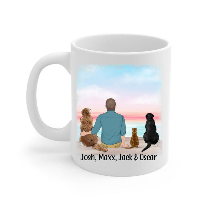 Dear Dad Thanks for Picking Up My Poop - Personalized Mug for Dog/ Cat Dad, Dog and Cat Lovers