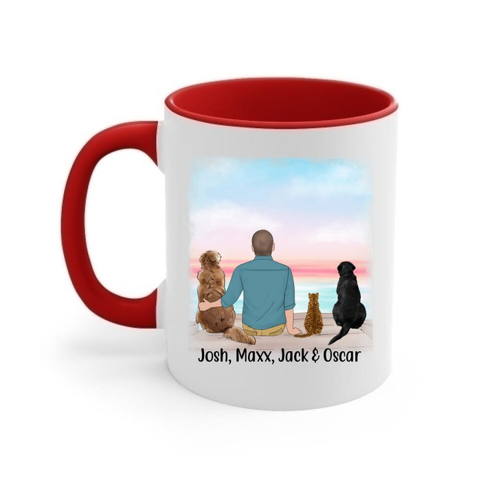 Dear Dad Thanks for Picking Up My Poop - Personalized Mug for Dog/ Cat Dad, Dog and Cat Lovers