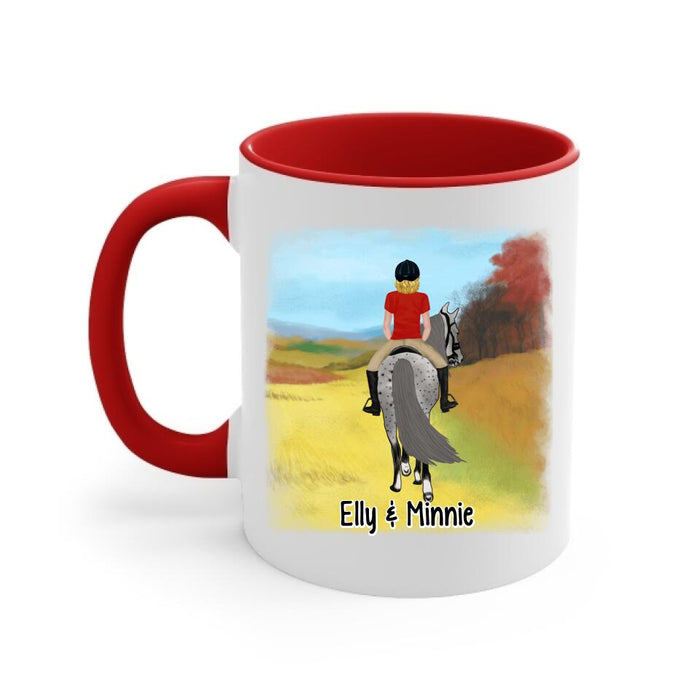 La Vie Est Faite D'obstacles J'm'en Fous J'ai Mon Cheval - Personalized Mug For Him, Her, Horse Lovers