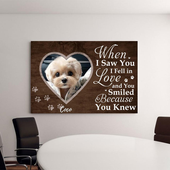 When I Saw You I Fell In Love - Personalized Canvas For Dog Mom, Dog Dad, Dog Lovers