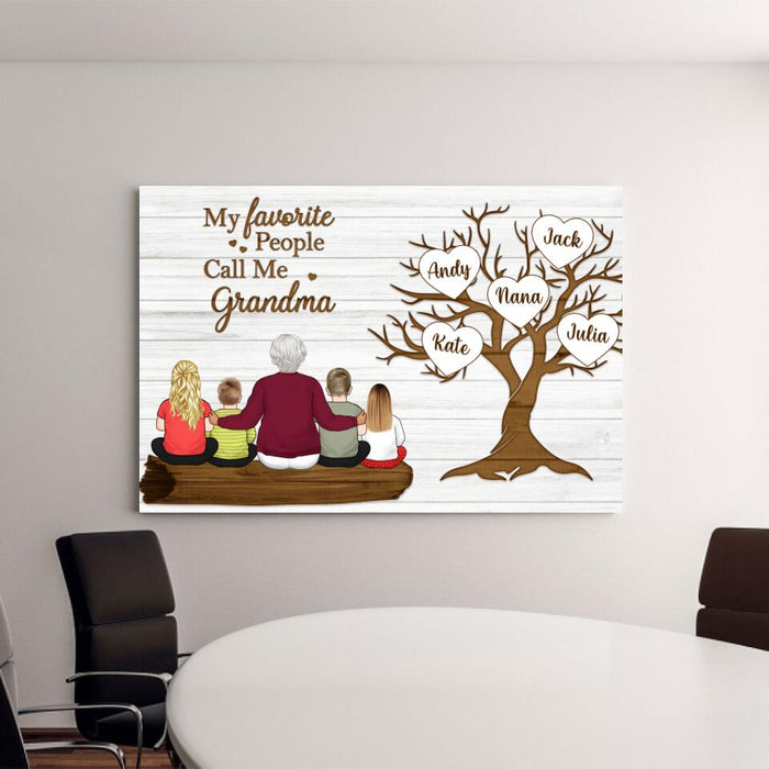 My Favorite People Call Me Grandma - Personalized Canvas For Grandma, For The Family, Mother's Day