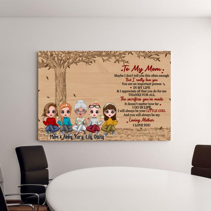 Up To 4 Daughters To My Mom You Are An Important Person In My Life - Personalized Canvas For Her, Mom