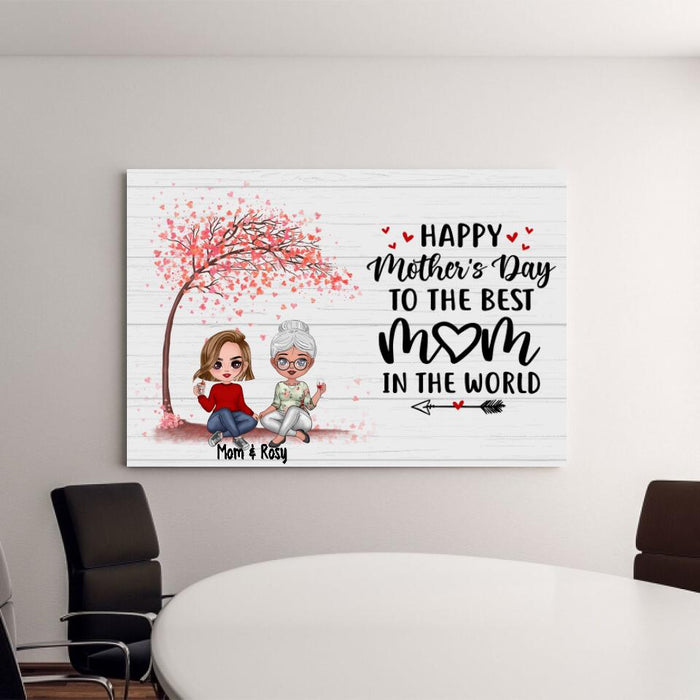 Happy Mother's Day To The Best Mom In The World - Personalized Canvas For Her, Mom