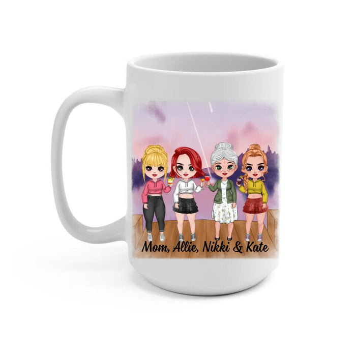 Mother And Daughter Forever Linked Together - Personalized Mug For Her, Mom, Daughter