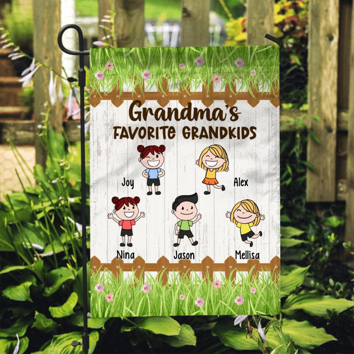 Grandma's Favorite Grandkids - Personalized Gifts Custom Garden Flag for Grandkids for Grandma