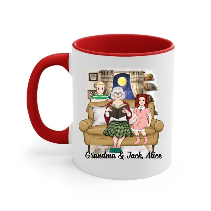 Up To 2 Kids Grandma Hold Me A Little Longer - Personalized Mug For Her, Grandma, Book