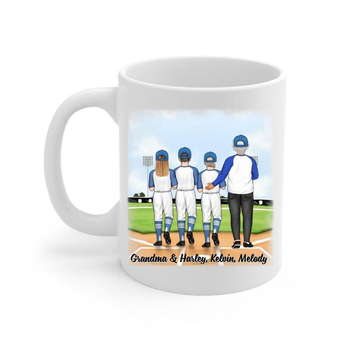 Up To 3 Kids My Favorite Baseball Player Calls Me Grandma - Personalized Mug For Grandma, Baseball