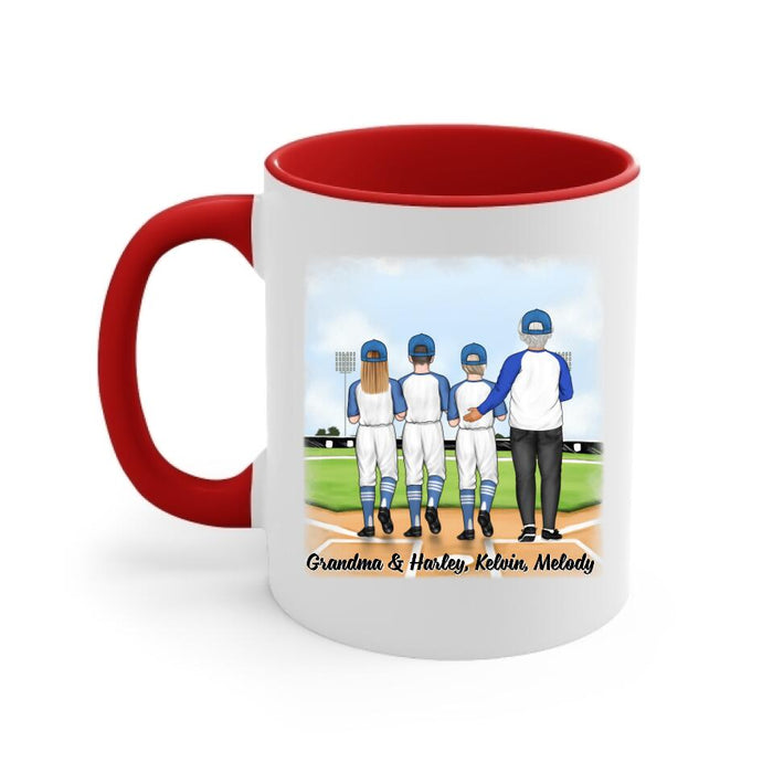 Up To 3 Kids My Favorite Baseball Player Calls Me Grandma - Personalized Mug For Grandma, Baseball