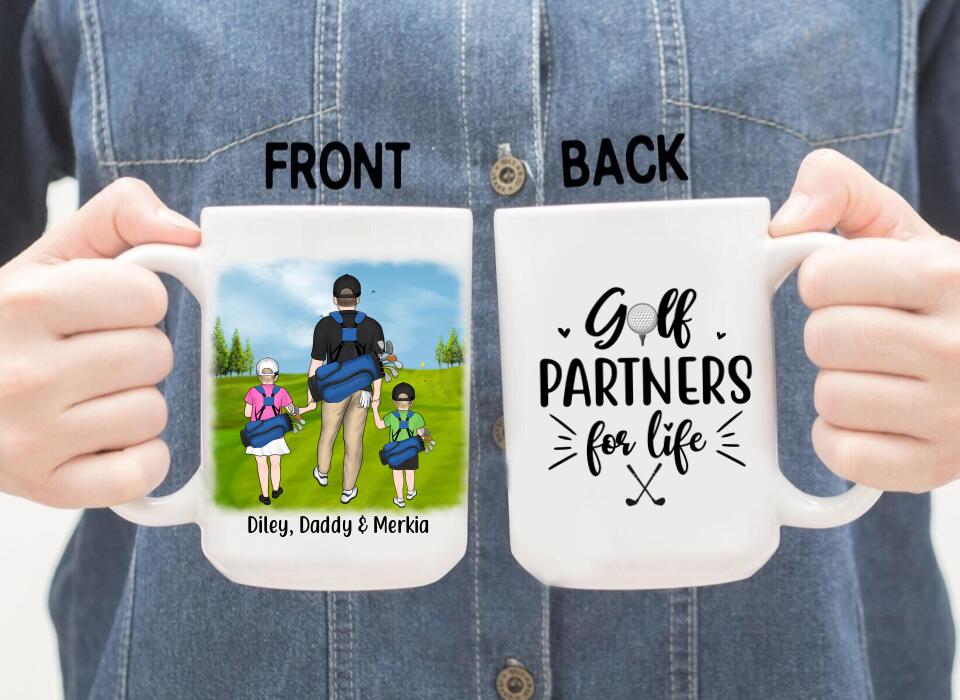 Golf Partners For Life - Personalized Mug For Family , Dad, Kids, Golf
