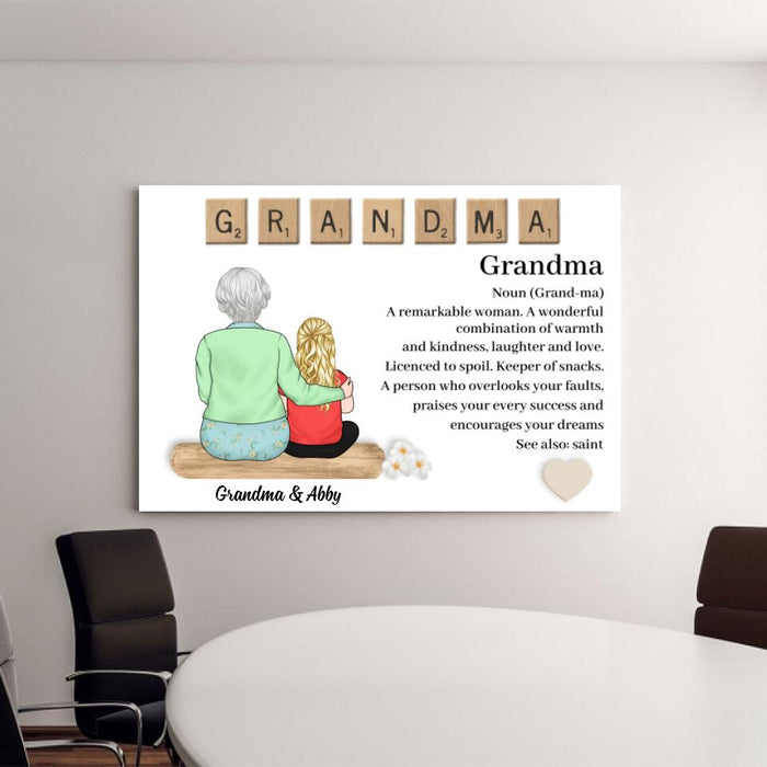 Up To 4 Kids Grandma A Remarkable Woman - Personalized Canvas For Her, Grandma