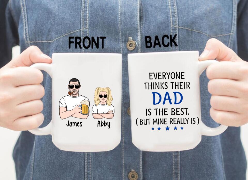 Dad Is the Best - Personalized Gifts Custom Mug for Him for Dad for Him