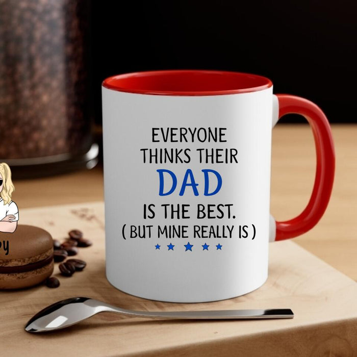 Dad Is the Best - Personalized Gifts Custom Mug for Him for Dad for Him