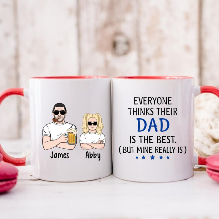 Dad Is the Best - Personalized Gifts Custom Mug for Him for Dad for Him