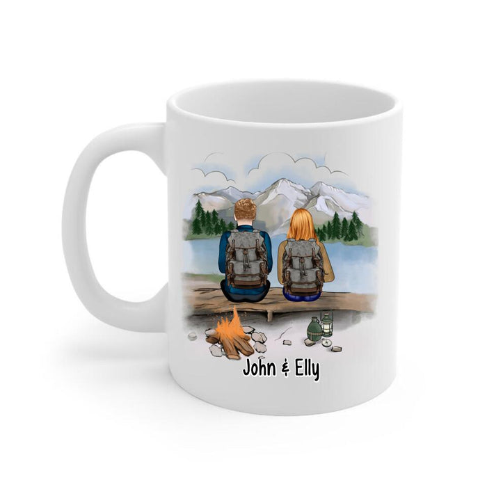 And So The Adventure Begins - Personalized Mug For Couples, Friends, Camping, Hiking