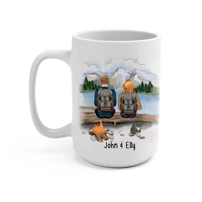 And So The Adventure Begins - Personalized Mug For Couples, Friends, Camping, Hiking