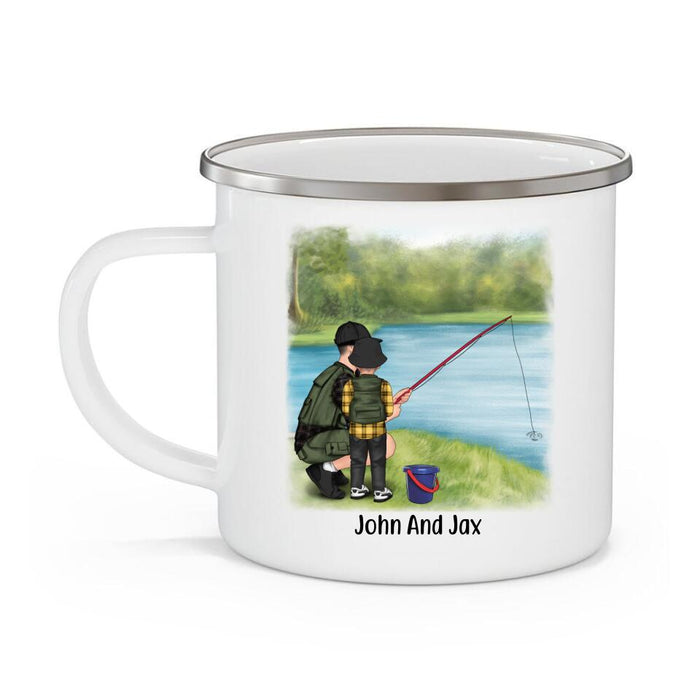 Father and Son Fishing Buddies For Life, Personalized Mug Gift For Fishing Lovers