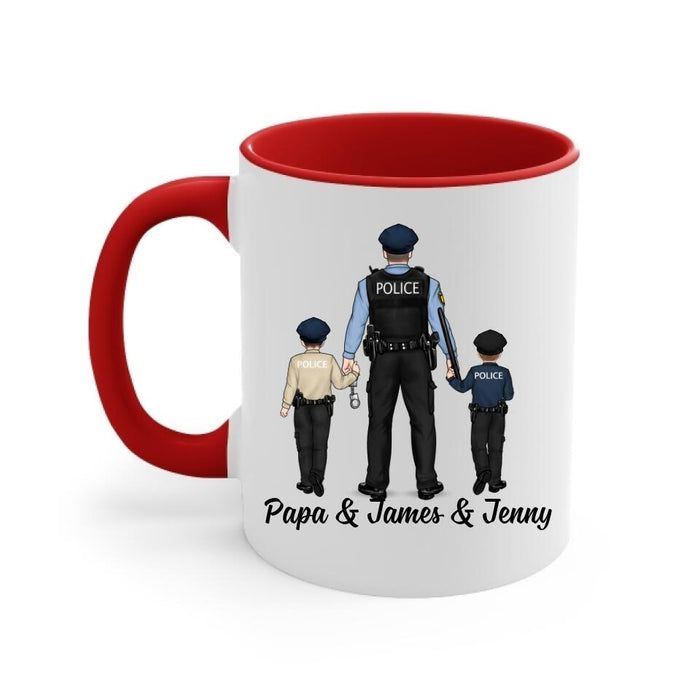 Daddy and Daughter - Personalized Gifts Custom Police Officer Mug for Dad, Police Officer Gifts