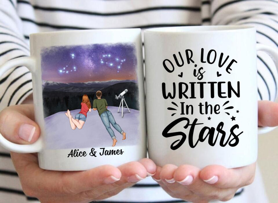 Our Love Is Written In The Stars - Personalized Mug For Couples, Family, Astronomy Lovers
