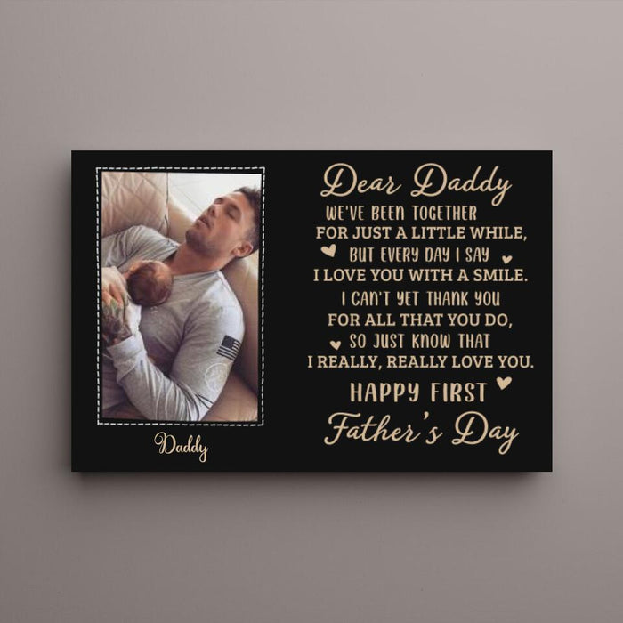 Happy First Father's Day - Personalized Gifts Custom Canvas for Him for Dad for Him