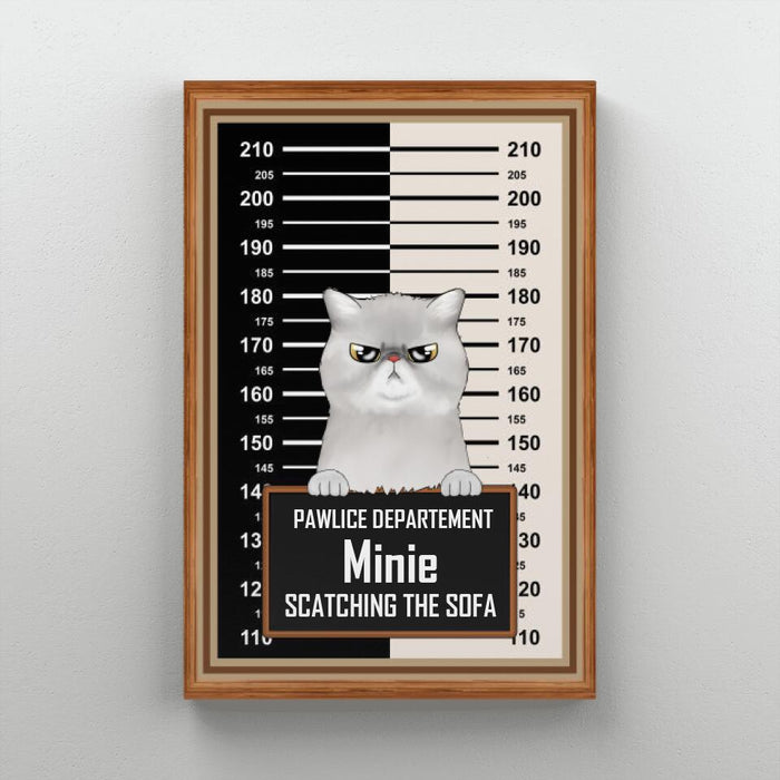 Police Department - Personalized Gifts for Cat Custom Canvas for Cat Mom and Cat Lovers