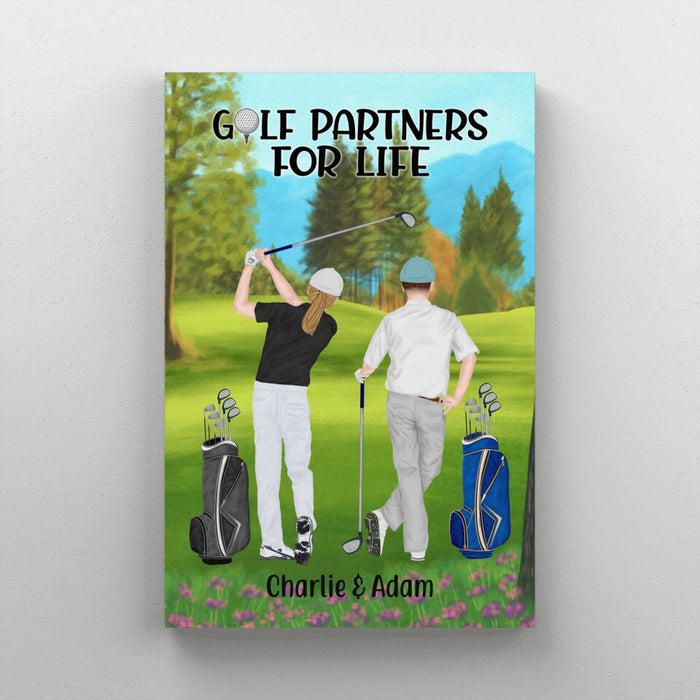 Personalized Canvas, Golf Same Sex Couple and Friends Gift For Golf Lovers