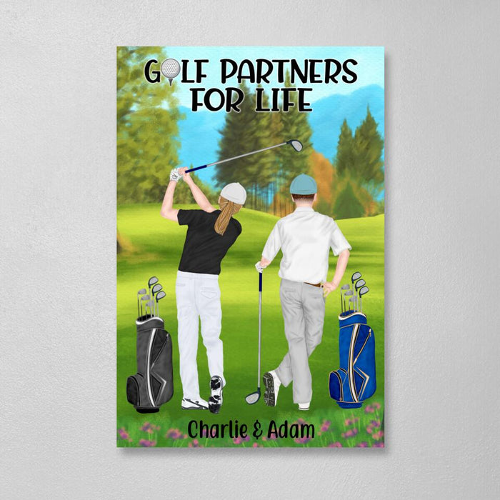 Personalized Canvas, Golf Same Sex Couple and Friends Gift For Golf Lovers