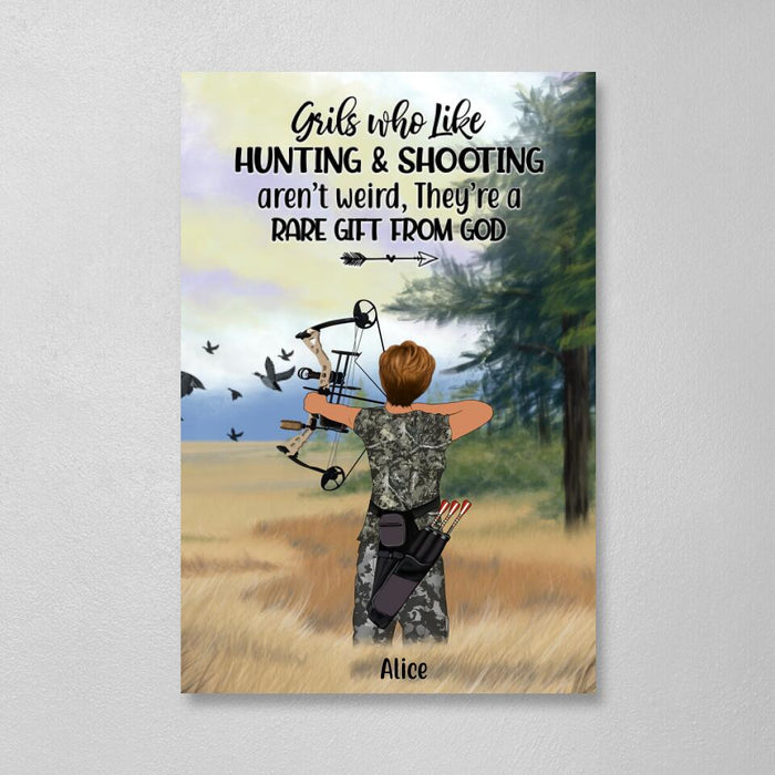 Personalized Canvas, Hunting Girl, Gift for Hunters