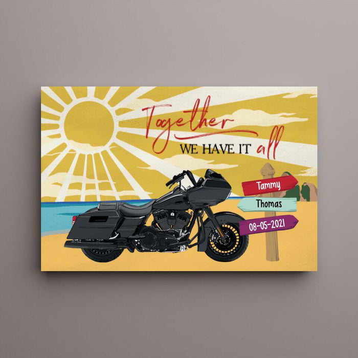 Personalized Canvas, Together We Have It All, Gifts For Biker Couple