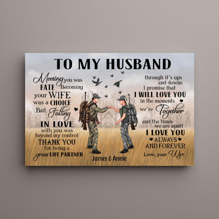 To My Husband - Personalized Gifts Custom Hunting Canvas for Hunters, Hunting Lovers