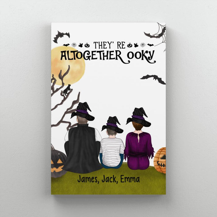 Personalized Canvas, They're Altogether Ooky, Witch And Wizard, Gifts For Halloween Family