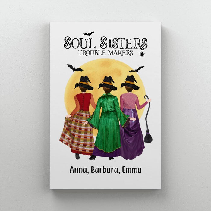 Personalized Canvas, Witches Squad - Halloween Gift, Gift For Sisters, Best Friends