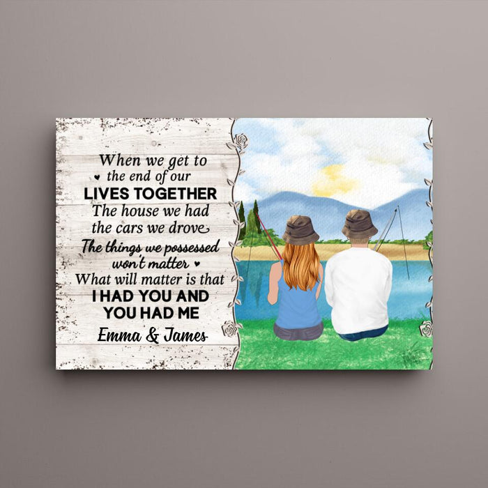 Personalized Canvas, Fishing Partners For Life - Couple Gift, Gift For Fishers