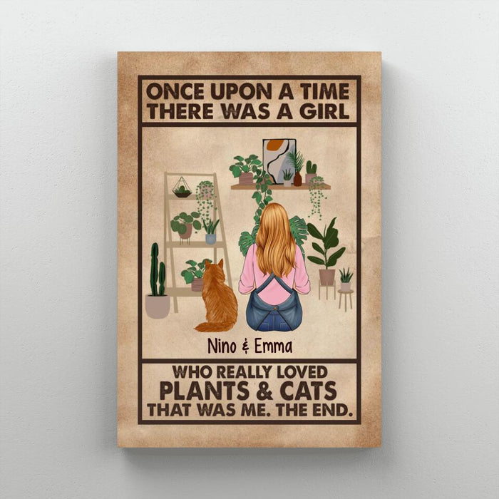 Personalized Canvas, A Girl Who Really Loved Plants And Cats, Gift For Gardeners And Cat Lovers