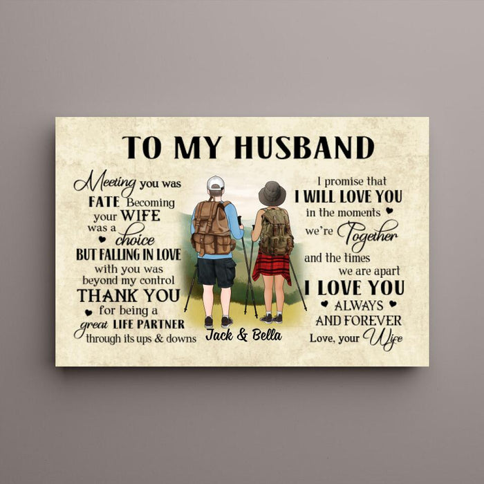 To My Husband - Personalized Gifts Custom Hiking Canvas for Husband, Hiking Lovers