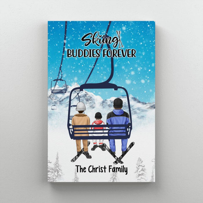 Personalized Canvas, Ski Lift Family, Gift For Winter And Ski Lift Lovers