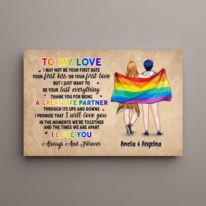 Personalized Canvas, To My Love, Gift For Her, Gift For Him, Christmas Gift For LGBT Couple