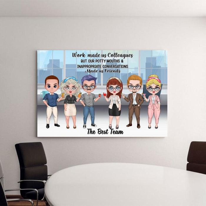 Work Made Us Colleagues - Personalized Canvas For Coworkers