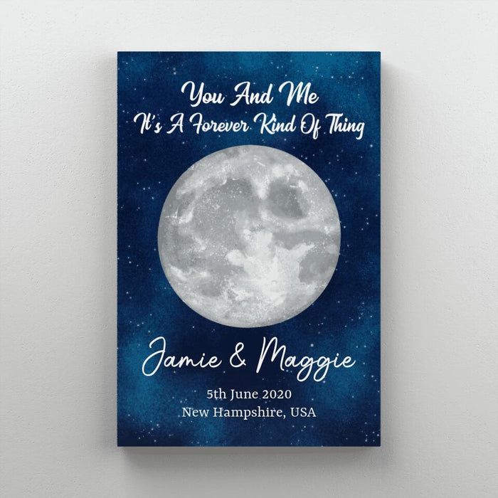 Couple Moon Phase - Personalized Canvas For Her, Him, Anniversary