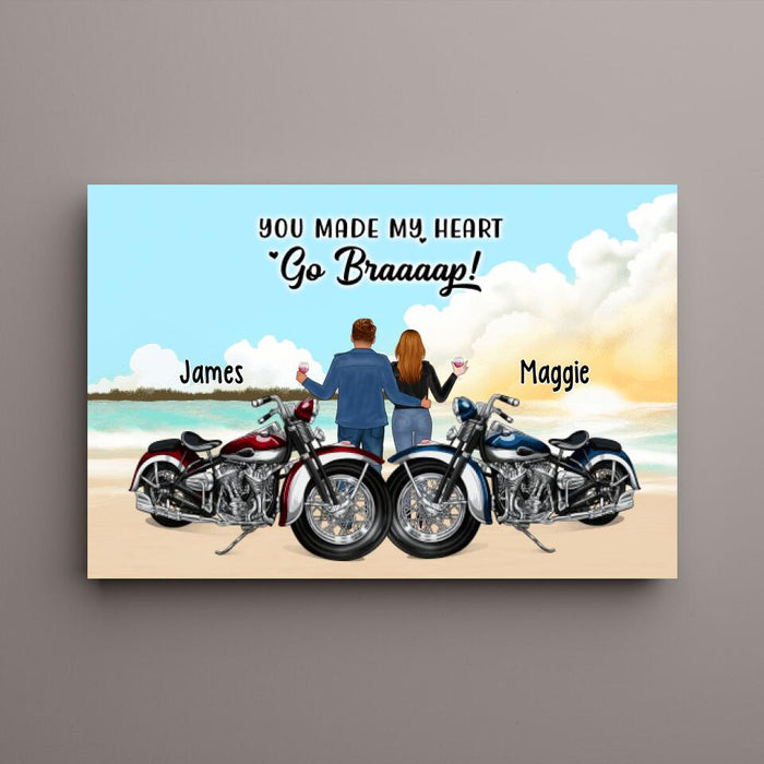 No Road Is Too Long When You Have Good Company - Personalized Canvas For Couples, Motorcycle Lovers