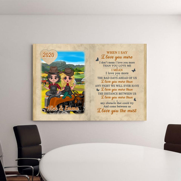 I Love You The Most - Personalized Canvas For Couples, Him, Her, Farmer